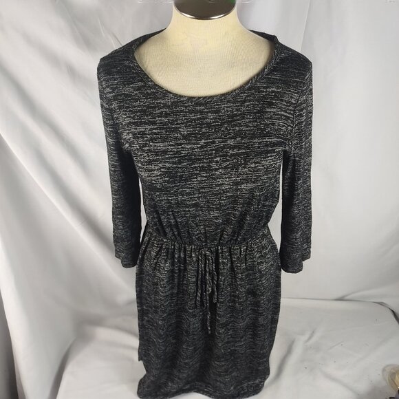 12pm by Mon Ami Womens 3/4 Sleeve Pullover Top Black Long Tail Sz Large - Picture 2 of 9